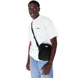 Petals and Peacocks Corduroy Black Crossbody Purse Shoulder Bag